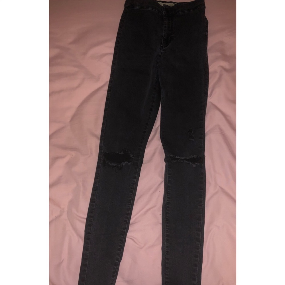 topshop washed black joni jeans